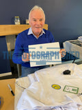 Boxed 1968 Fairs Cup Eddie Gray Signed White Leeds United shirt