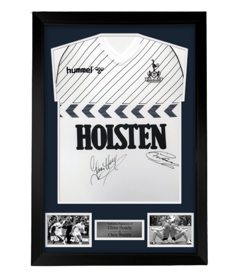 FRAMED Glenn Hoddle Chris Waddle hand signed 1986 Tottenham Hotspur autographed Shirt Spurs