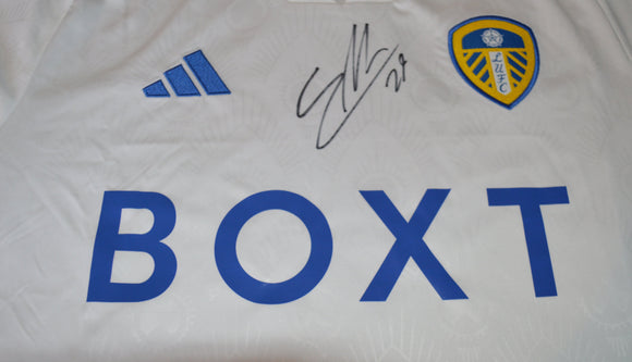 Willy Gnonto hand signed Leeds United 2023 2024 shirt jersey b