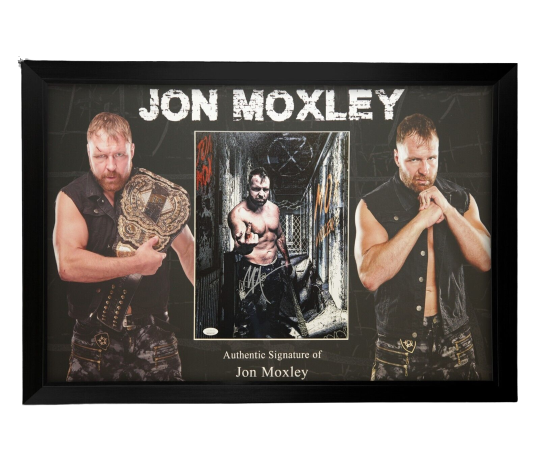 Framed Jon Moxley Hand Signed Wrestling Photo WWE AEW JSA