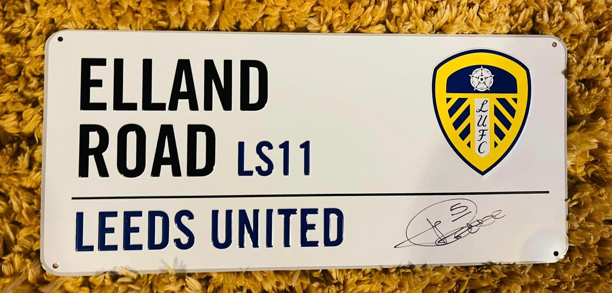 Lucas Radebe Hand Signed Leeds United Metal Elland Road Sign The lucas-radebe-hand-signed-leeds-united-metal-elland-road-sign-the