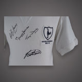 SPURS SIGNED BY 4 DOUBLE WINNERS 1960/61 SHIRT AUTOGRAPH TOTTENHAM HOTSPUR