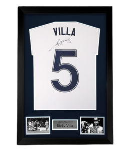 FRAMED Ricky Villa hand signed Tottenham Hotspur autographed T-Shirt Spurs