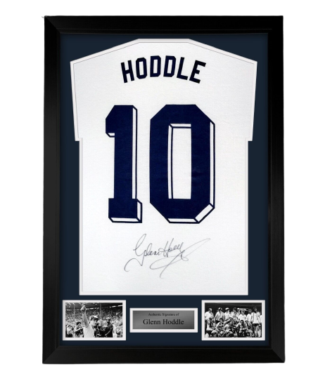 FRAMED Glenn Hoddle hand signed Tottenham Hotspur autographed T-Shirt Spurs