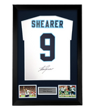 FRAMED Alan Shearer hand signed Euro 1996 England autographed Shirt
