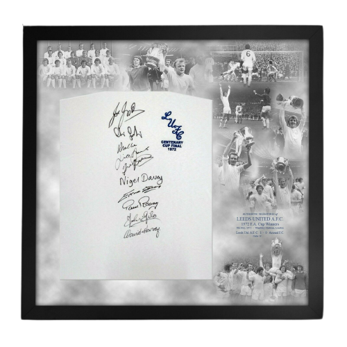 PREMIUM FRAMED 1972 FA Cup multi hand signed squad shirt autographed Leeds United