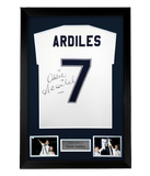 FRAMED Ossie Ardiles hand signed Tottenham Hotspur autographed T-Shirt Spurs
