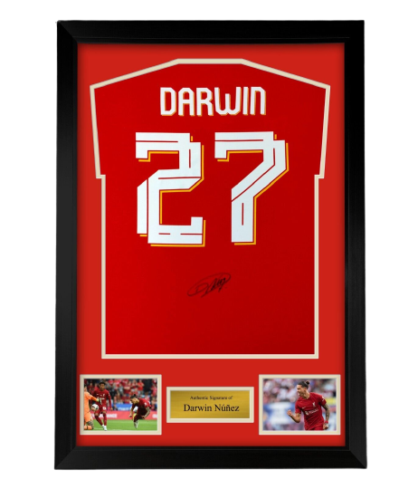 FRAMED Darwin Nunez Hand Signed Shirt Liverpool Autograph