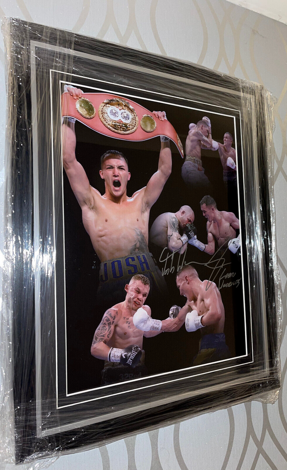 Framed Josh Warrington Hand Signed Montage Photo Leeds Warrior