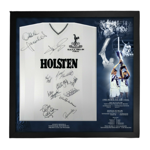 PREMIUM FRAMED 1984 Spurs Multi Signed Autographed UEFA Cup Shirt Tottenham Hotspur PROOF