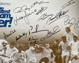 RARE Legends multi hand signed autographed photo Leeds United