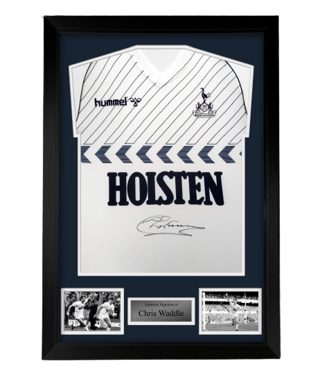 FRAMED Chris Waddle hand signed 1986 Tottenham Hotspur autographed Shirt Spurs