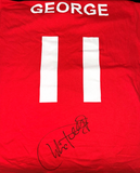 Charlie George hand signed with proof autographed Arsenal T-Shirt Red