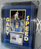 FRAMED Gary Speed hand signed Photo Mount Autograph Leeds United
