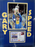 FRAMED Gary Speed hand signed Photo Mount Autograph Leeds United
