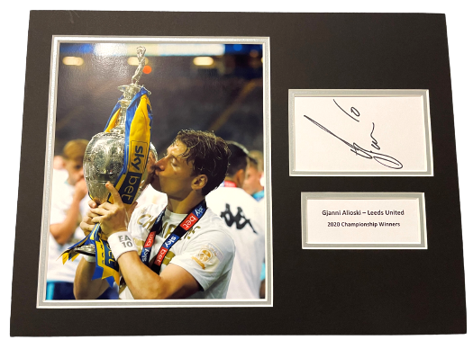 Gjanni Alioski Hand Signed Leeds United Centenary Promotion Photo Mount B