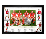 FRAMED Iconic Back Four hand signed autographed Arsenal Photo