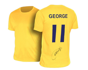 Charlie George hand signed with proof autographed Arsenal T-Shirt