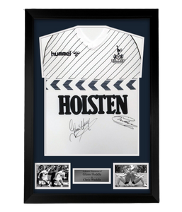 FRAMED Glenn Hoddle Chris Waddle hand signed 1986 Tottenham Hotspur autographed Shirt Spurs