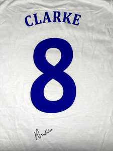 Allan Clarke hand signed with proof autographed Leeds United 1972 FA Cup t-shirt
