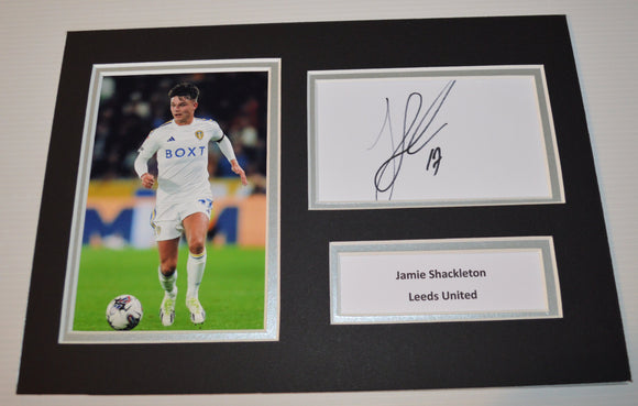 Jamie Shackleton hand signed autographed photo mount Leeds United C
