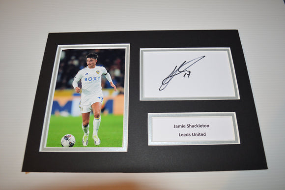 Jamie Shackleton hand signed autographed photo mount Leeds United b