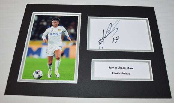 Jamie Shackleton hand signed autographed photo mount Leeds United