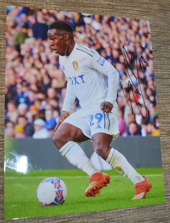 Willy Gnonto hand signed autographed photo Leeds United
