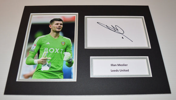 Illan Meslier hand signed autographed photo mount Leeds United b