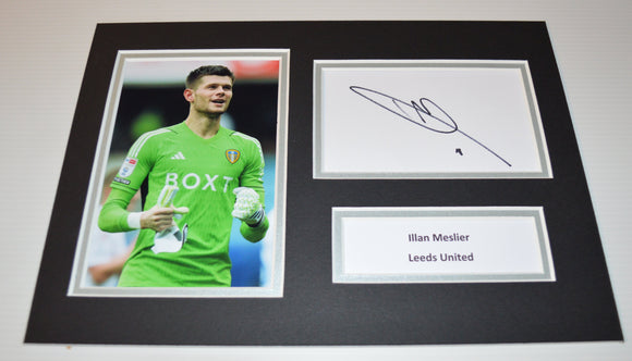 Illan Meslier hand signed autographed photo mount Leeds United