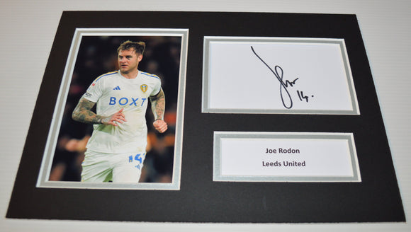 Joe Rodon hand signed autographed photo mount Leeds United