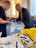 Gary McAllister hand signed Leeds United shirt from 1991/1992 when Leeds became the first division champions. Signed at a private signing session, the shirt comes with out holographic certificate of authenticity and photo proof. 
Also available to be framed or purchased with our official Leeds United gift box.