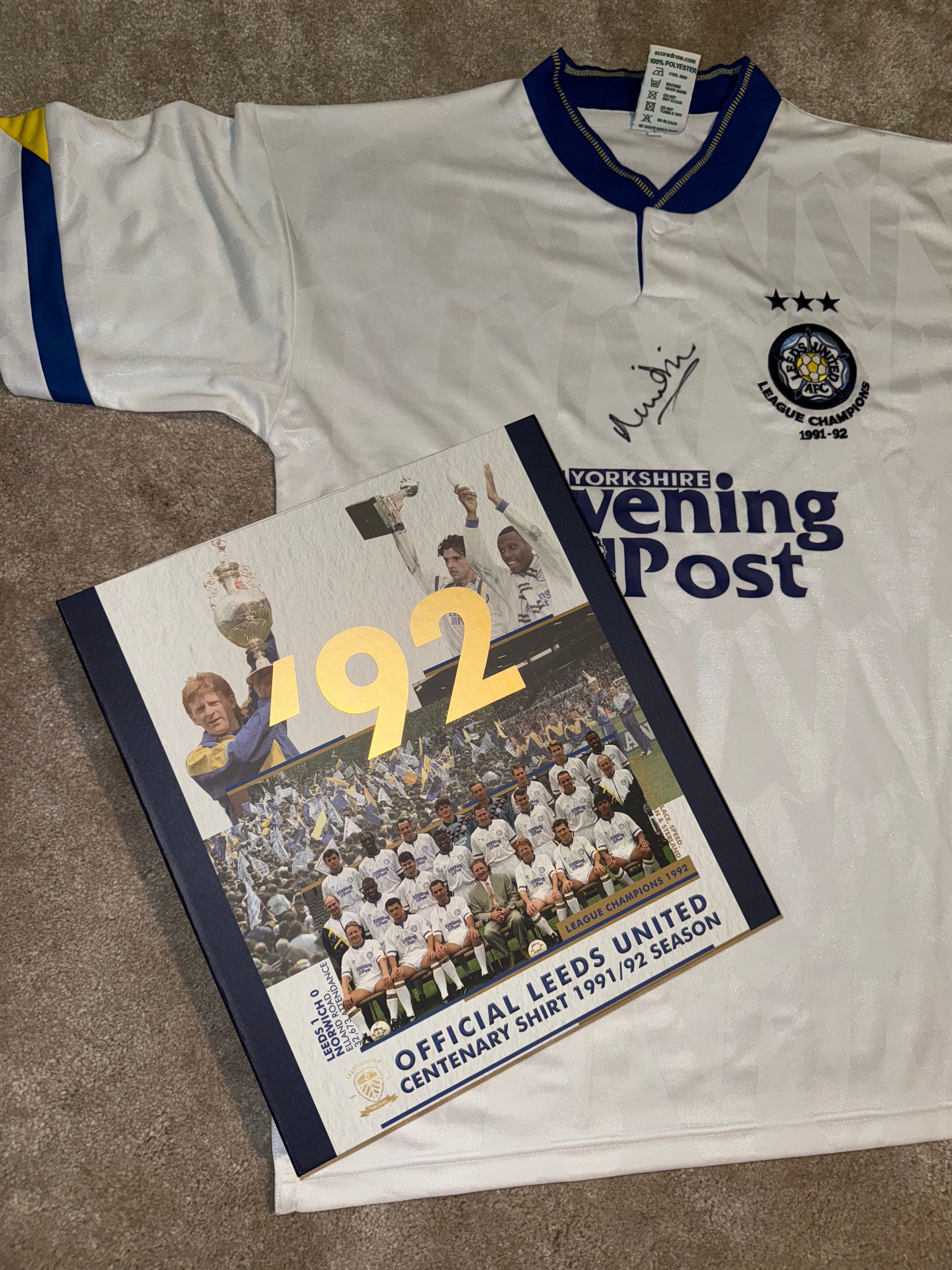 1992 First Division multi hand signed autograph photo Leeds United