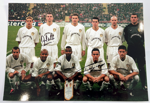 Gary Kelly Dominic Matteo San Siro AC Milan hand signed autographed photo Leeds United