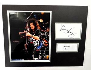 Brian May Queen Hand Signed Music Photo Mount Autograph