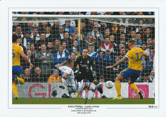 Kalvin Phillips Hand Signed Leeds United Centenary Goal Photo