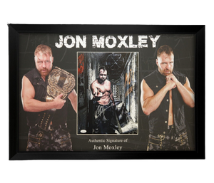 Framed Jon Moxley Hand Signed Wrestling Photo WWE AEW JSA