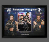 Framed Roman Reigns Hand Signed Wrestling Photo WWE WWF JSA