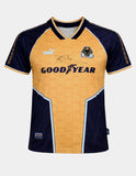 Hand signed shirt by Wolves legend Steve Bull. This 1996 retro remake has been signed on the front by Steve Bull.