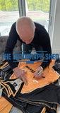 Photo proof of Steve Bull signing his iconic 1996 shirt for Wolverhampton Wanderers. A Wolves legend.