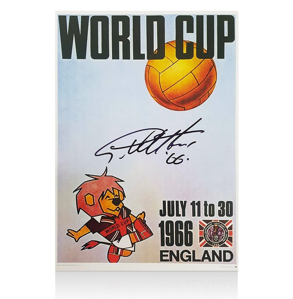 Geoff Hurst Hand Signed 1966 World Cup Autographed Poster England