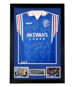 FRAMED Multi Signed Rangers 9 In A Row Shirt Autographed Jersey