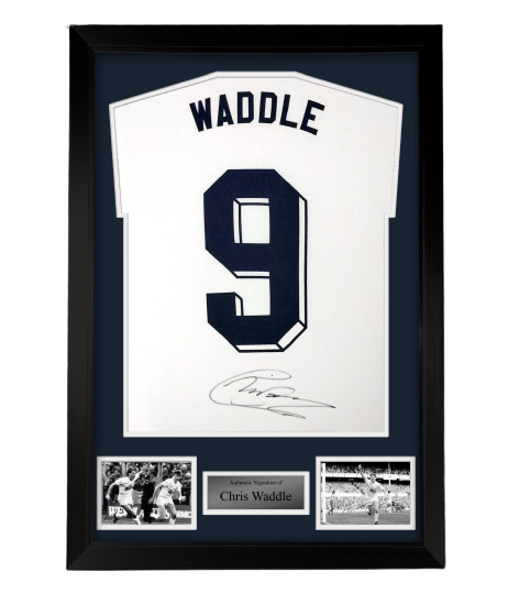 FRAMED Chris Waddle hand signed Tottenham Hotspur autographed T-Shirt Spurs