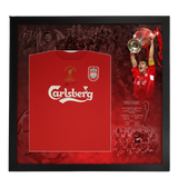 PREMIUM FRAMED Steven Gerrard Hand Signed Shirt 2005 European Cup Liverpool Autograph