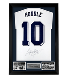 FRAMED Glenn Hoddle hand signed Tottenham Hotspur autographed T-Shirt Spurs