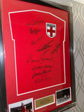 FRAMED Multi Signed England 1966 Shirt Autographed Jersey