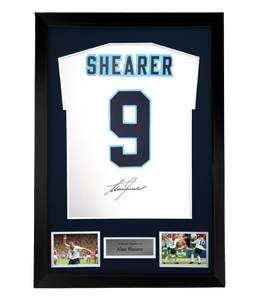 FRAMED Alan Shearer hand signed Euro 1996 England autographed Shirt