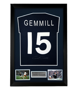 FRAMED Archie Gemmill hand signed shirt with proof autographed Scotland Derby