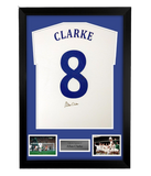 FRAMED Allan Clarke hand signed shirt with proof autographed Leeds United 1972 FA Cup