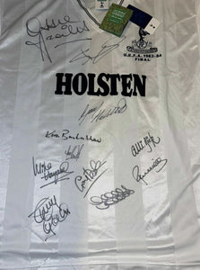 1984 Spurs Multi Signed Autographed UEFA Cup Shirt Tottenham Hotspur PROOF